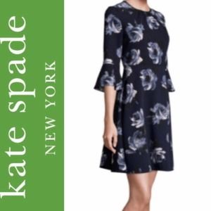 sz 2 new kate spade night rose crepe floral flower